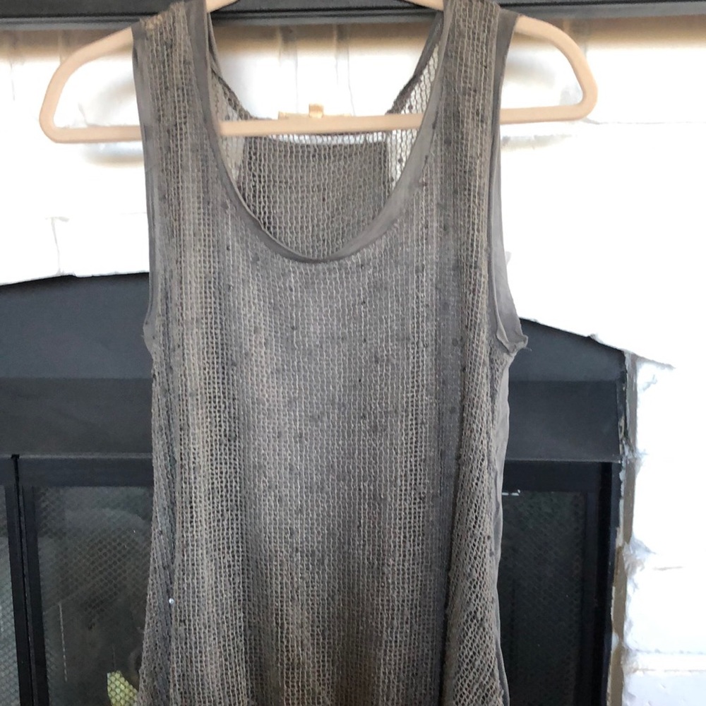 indigo thread co grey tank with scarf. Size M